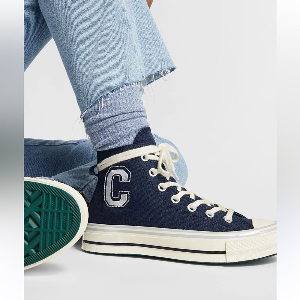 Converse Chuck 70 High Letterman Obsidian Sneakers Size 8.5
